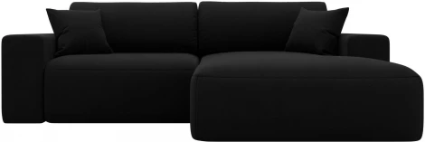 Диван угловой Лига-036 НПБ Классик правый угол (Черный/Микровельвет) Лига Диванов арт.121365