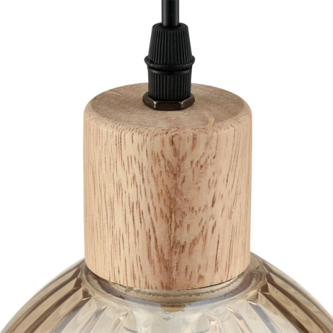 Подвесной светильник Lumion Natana 8054/1А дерево/амбер металл/стекло E27 1*60W 220V