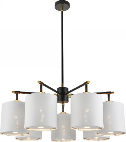Потолочная люстра на штанге Escada Idea 10186/7PL 7x60Вт E27, металл/ткань, чёрный (220V)