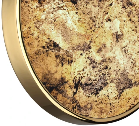 Настенный светильник Odeon Light Bergi 5079/15WL зол./серо-бежевый/металл/натур.камень/акрил с переключ.цветов.темпер. LED 15W 3000К/4000K/6000K (220V, круглые)