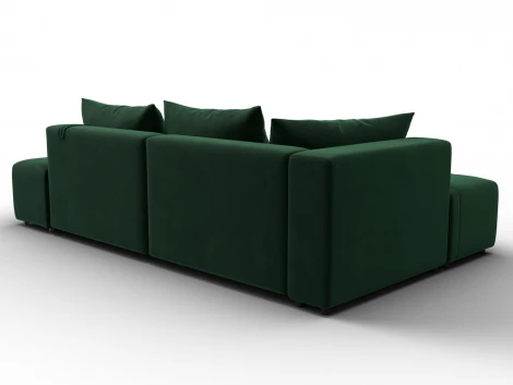 Диван угловой Лига-103 НПБ угол левый (ДСП,Брус,Фанера,Велюр/Зеленый) Лига Диванов 134816L