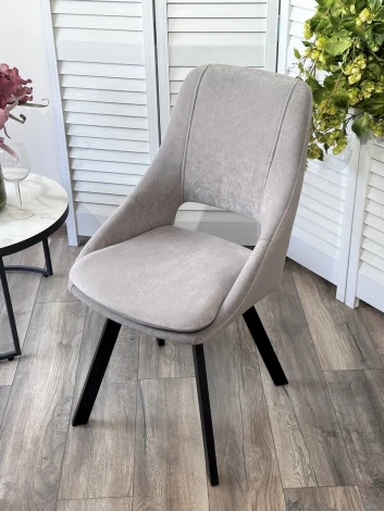 Стул ASP, 360 град. поворот. B22 Серый, велюр / черный каркас, М-City