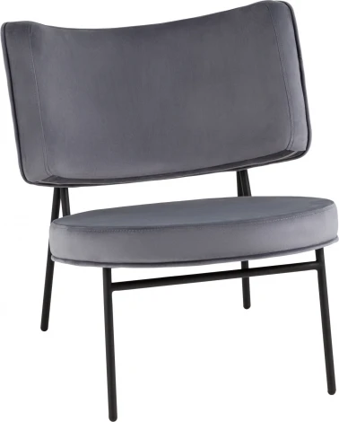 Кресло District Lounge велюр серый Stool Group (арт.УТ000039114)