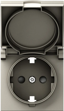 Накладка для розетки Schuko с заземлением, с крышкой, 16A 250 В~, матовый кашемир IP44 Donel A07 DE45435