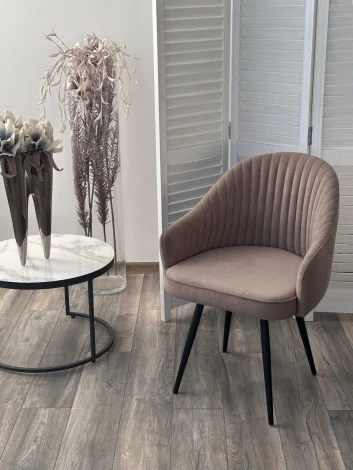 Стул ШЕЛЛ 360 град. поворот. цвет B5 Капучино, велюр / черный каркас M-City 64762