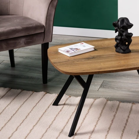 Стол журнальный R-Home Flora Q Шерман коньяк