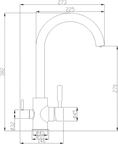 Смеситель Steel Hammer SH 713 BRONZE для кухонной мойки
