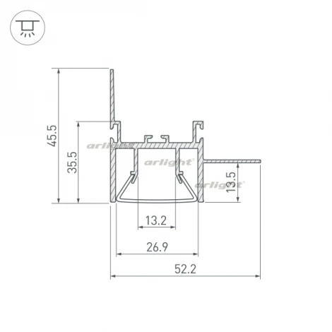 Профиль FOLED-WALL-2000 (Алюминий) 023865 Arlight