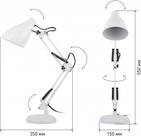 Офисная настольная лампа ЭРА N-123-Е27-40W-W (220V, выключатель)