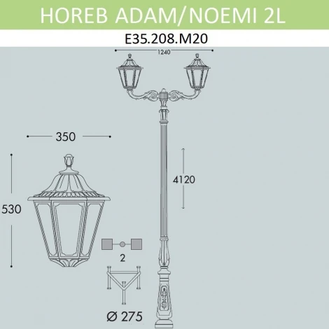 Наземный фонарь Fumagalli Noemi E35.208.M20.AXH27 (220V, IP55)