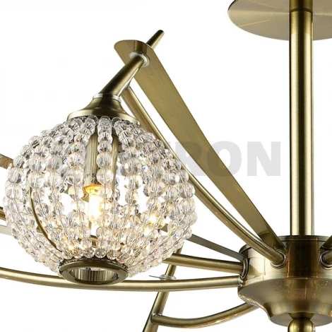 Потолочная люстра N-Light 917 917-09-53 antique brass + white crystal