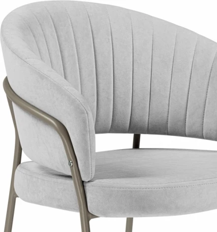 Обеденный стул Лео Woodville (Металл,Велюр/Серый,Капучино) арт.615186