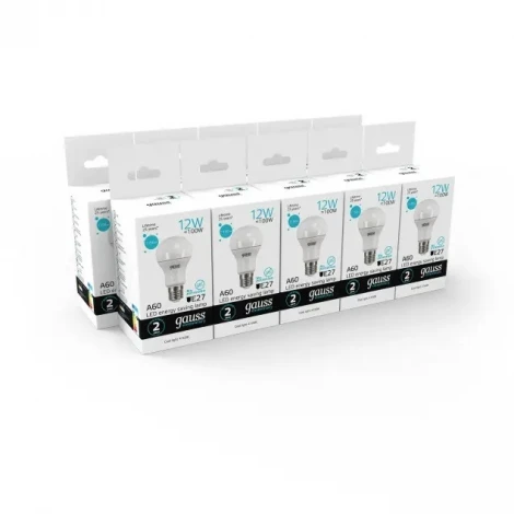 Лампочка светодиодная E27 12 Вт 1150 lm 4100K нейтральное белое свечение Gauss Elementary 23222