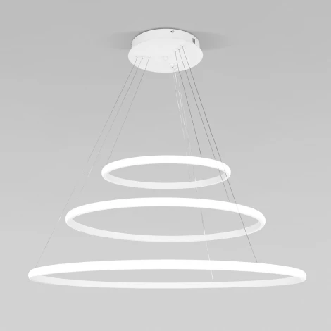 Подвесной светодиодный светильник ярусный Collars 90264/3 белый Eurosvet (регулировка яркости, 220V, пульт управления, на тросе)