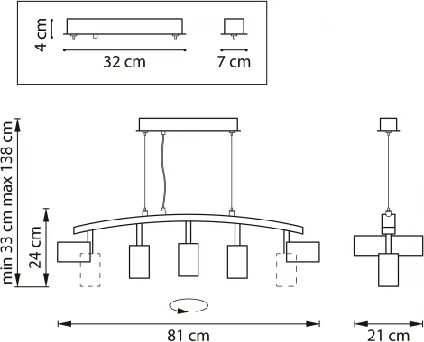 Подвесной светильник Rullo LR735305 (571735+214430-5) (220V, на тросе)