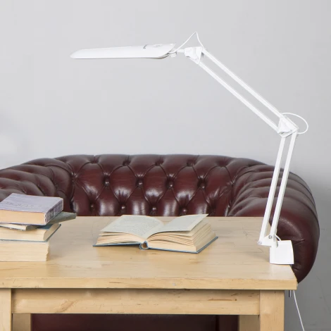 Офисная настольная лампа на струбцине Uniel TLD-524 White/LED/500Lm/4500K/Dimmer (220V, диммер, сенсорный выключатель)
