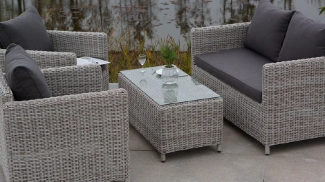 Столик журнальный из искусственного ротанга, цвет бежевый 4SIS Кон Панна YH-S4517W-1 beige