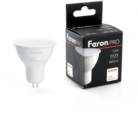 Лампочка рефлекторная Feron 38160 PRO LB-1610 MR16 G5.3 10W 6400K