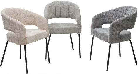 Стул M-City SNUG 3018-03 светло-серый, шенилл / черный каркас