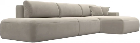 Диван угловой Лига-036 НПБ Модерн Лонг правый угол (Бежевый/Микровельвет) Лига Диванов арт.121415