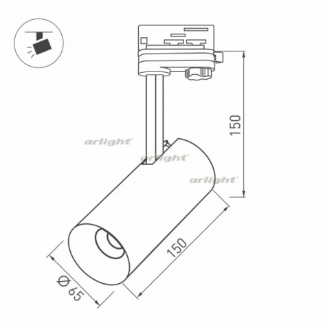 Трековый светильник светодиодный SP-POLO-TRACK-LEG-R65-8W Day4000 (WH-WH, 40 deg) (Arlight, IP20 Металл) 027468 (220V, круглые)