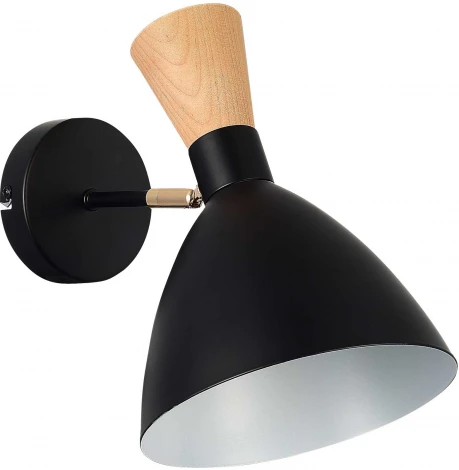 Бра Evoluce SLE1256 SLE1256-401-01 Черный/Черный, Светлое дерево, Золотистый E14 1*40W (220V)