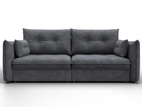 Диван прямой Лига-100 НПБ (ДСП,Фанера/Пластик/Велюр/Темно-серый) Лига Диванов 133643