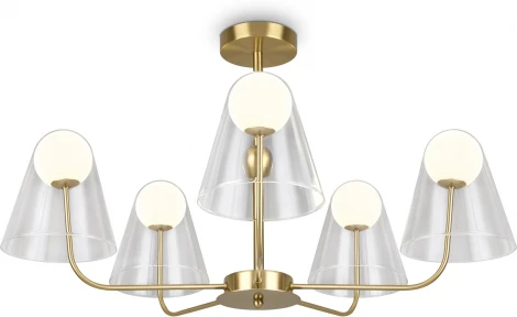 Потолочная люстра на штанге Freya Doublety FR5382PL-05BS (220V, шарики)