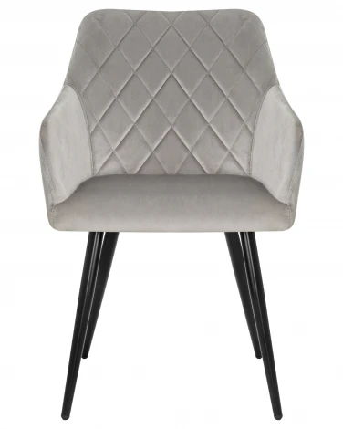 Стул обеденный ROBERT (черные матовые ножки, велюр V108-81 Серый)