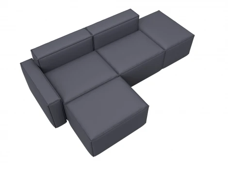 Диван угловой модульный Лига-063 угол левый (ДСП/Пластик/Экокожа/Серый) Лига Диванов 129791L