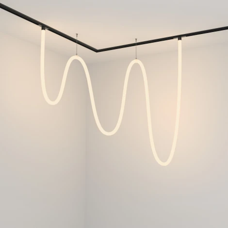 Трековый подвесной светильник с гибким неоном гибкий 48V Tau Exility 3000K 100Вт 360° LED (магнитный) Maytoni Technical TR101-2-100W3K-B