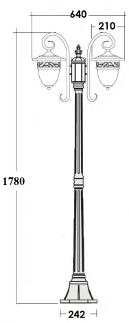Наземный фонарь Oasis Light KRAKOV 1 L 87208LA/18L Gb (220V, фонарь, IP44)