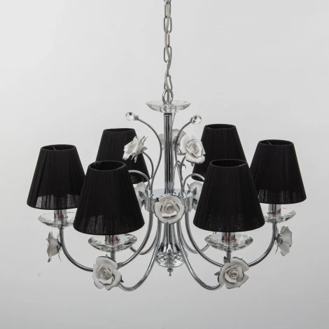 Подвесная люстра Abrasax 2031/6 (chrome) (220V, на цепи, цветы, розы)