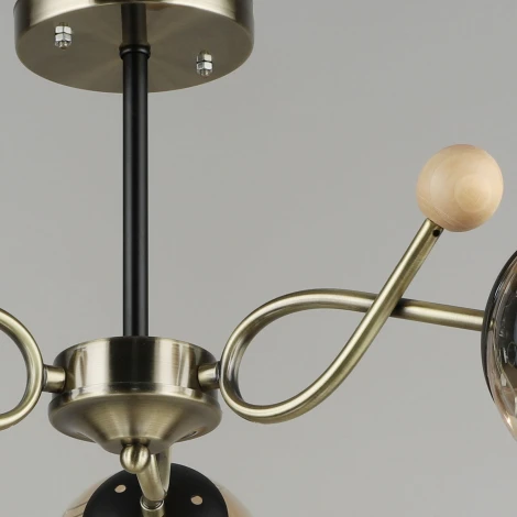 Потолочная люстра на штанге Reluce 02021-0.3-03 AB+BK (220V, шар)