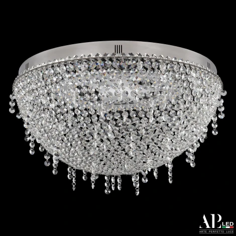 Потолочная люстра светодиодная с пультом APL LED Sicilia SH501.2.50.D.LED-DIM.Ni (220V, хрусталь, круглые)