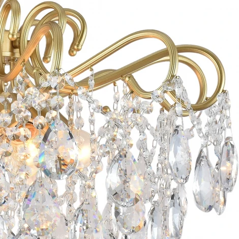 Потолочная люстра хрустальная на штанге Reluce 04066-0.3-06 MATT GOLD+CR (220V)