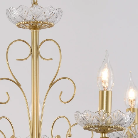 Подвесная люстра Reluce 04201-0.4-05 GOLD (220V, подвески, на цепи, подсвечник, свеча)