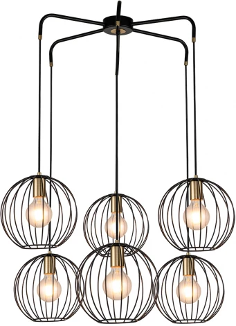 Подвесной светильник Quebec 10176/6 E27*60W Black/Brass