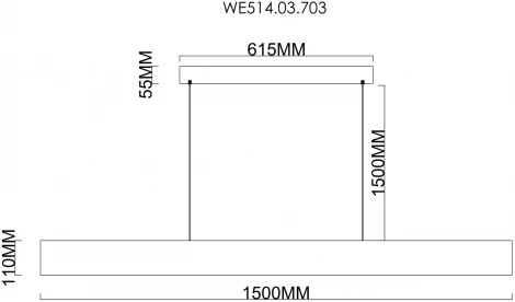 Подвесной линейный светодиодный светильник Wertmark Edda WE514.03.703 (220V, на тросе)