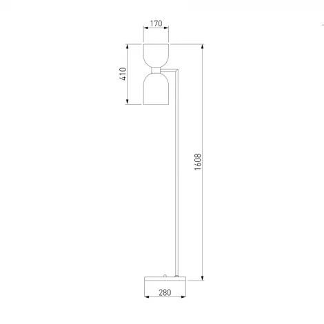 Торшер Eurosvet Tandem 01085/2 латунь (220V, выключатель)