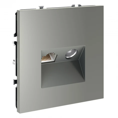 Розетка телевизионная встраиваемая TV+RJ45 Voltum S70 VLS060705 (сталь)