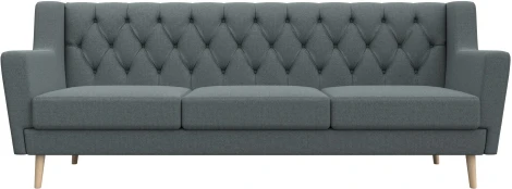 Диван кухонный прямой Брайтон 3 Люкс (Серый/Рогожка) Лига Диванов арт.122454