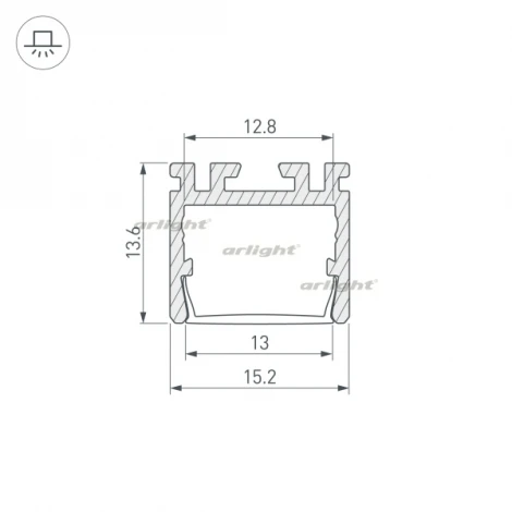 Профиль PDS-D-2000 ANOD (Алюминий) 026517 Arlight