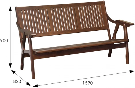 Диван-скамья Массив решетка, каркас орех от фабрики Mebelik