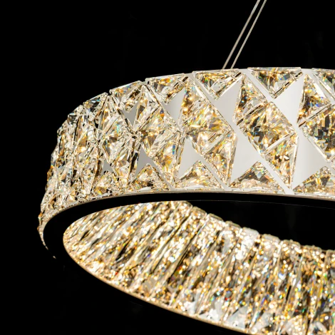 Подвесная люстра светодиодная хрустальная с пультом с регулировкой цветовой температуры Modelux ML.335.600 CR