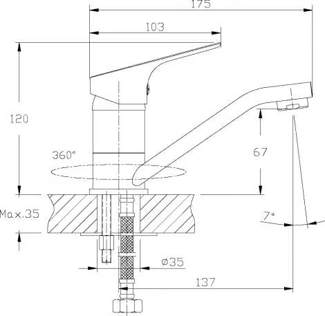 Смеситель Rossinka RS29-22 для раковины