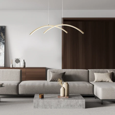 Подвесной светодиодный светильник Escada Skyline 10212/S LED Gold 36Вт, металл/силикон, золото