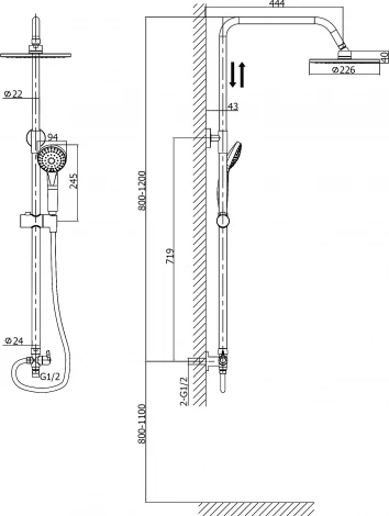 Душевая стойка Rush Bella BL4535-113