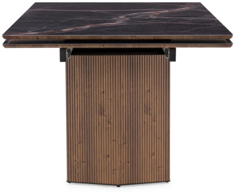 Стеклянный стол Woodville Монерон 200(260)х100х77 мейджик / орех кантри 553540