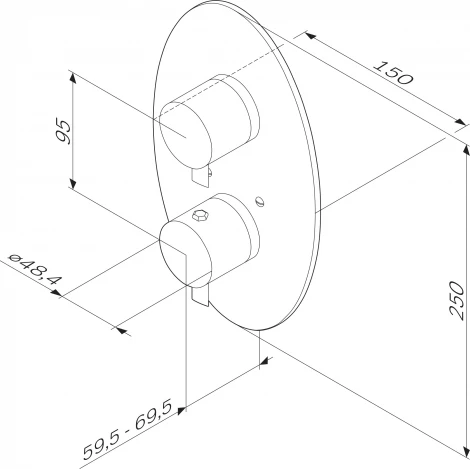 Термостат Am.Pm Awe F1590000 С ВНУТРЕННЕЙ ЧАСТЬЮ, для душа